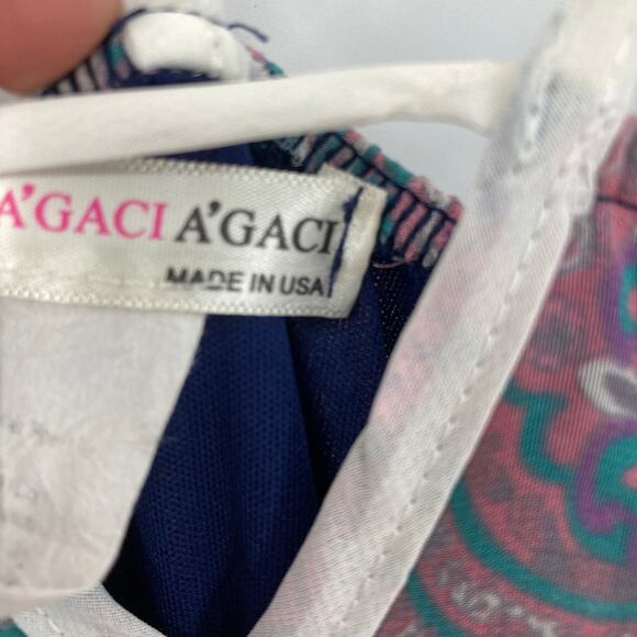 Agaci Boho Strappy Navy Maxi Dress Vacation Beach Women’s Medium - Picture 6 of 14